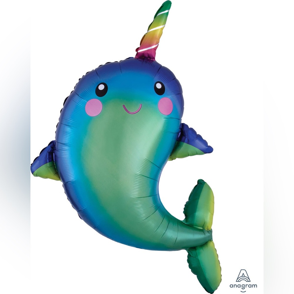 Happy Narwhal SuperShape Party Balloon
Inflated Size: 39" Shape